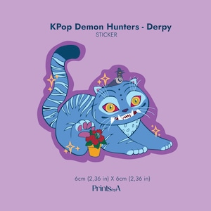 KPop Demon Hunters sticker, Derpy sticker, demon tijger sticker