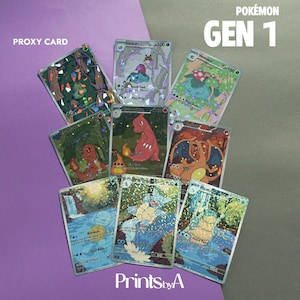 Carte proxy des starters de la 1ère génération, carte proxy Pokémon
