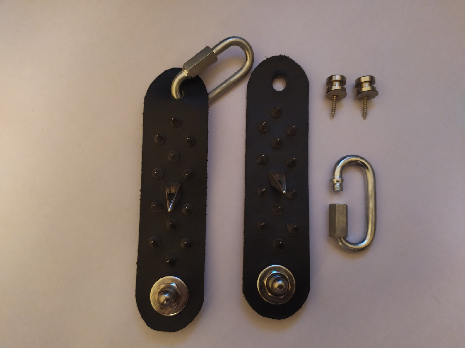 Spiked Leather Guitar Strap Connector Ends for Steel Chain Etsy