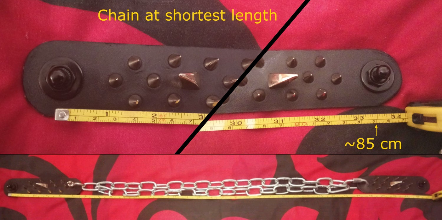 Steel Chain and Leather Guitar Strap Optional Spikes Etsy UK