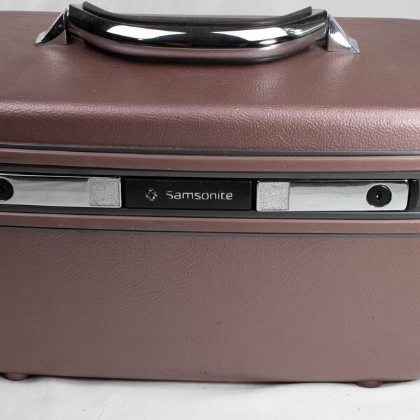 Samsonite train case, Mauve hard side vintage luggage