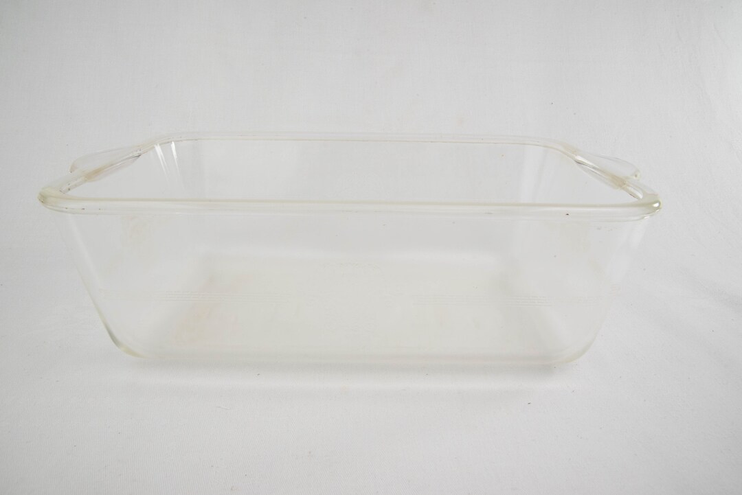 Large Glasbake Loaf Pan With Molded Decoration on the Side Etsy