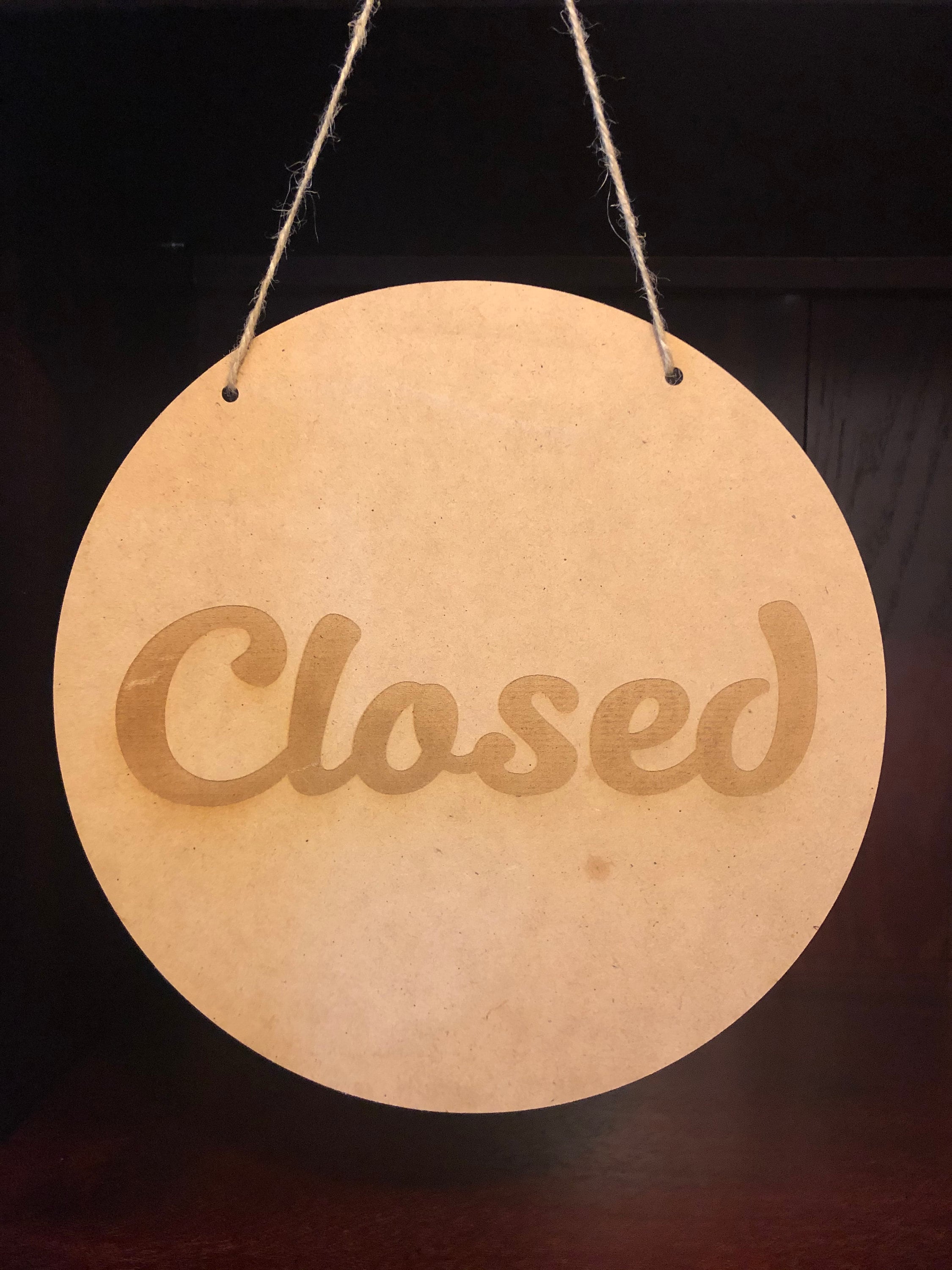 Etched Wooden Open / Closed Business Sign Business Storefront Boutique ...