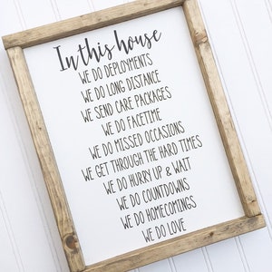 In This House We Do Deployments Wood Sign  | Military Family Sign