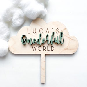 Onderful World Birthday| Travel Themed Birthday | Cloud Cake Topper| First Birthday Cake Topper | Onederful World Cake Topper | 1st Birthday