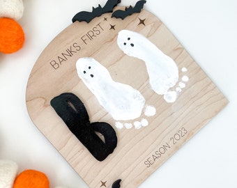 DIY Halloween Boo Footprint Sign| Baby's First Halloween Sign|Our Little Boo Sign| Footprint Keepsake|Halloween DIY Crafts | Boo Season Sign