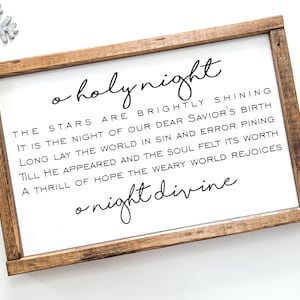 O Holy Night Wood Sign | Christmas Song Sign | Farmhouse Christmas Sign