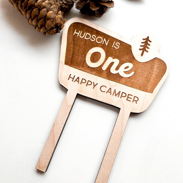 National Park Sign Cake Topper|One Happy Camper|Camping Birthday Party Theme| First Birthday|Outdoor Theme Birthday