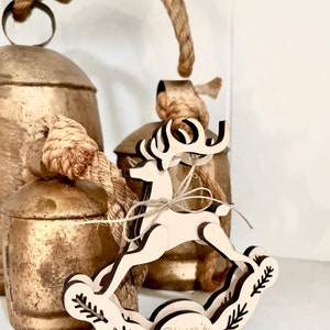Keepsake Rocking Horse Ornament | Personalized Baby&#39;s First Christmas Ornament | Baby Christmas Gift | Newborn Ornament