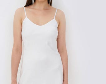 White Bridal Mini Slip Dress