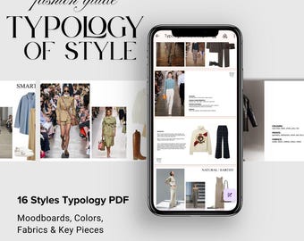Fashion Style Guide PDF | 16 Style Typologies with Moodboards, Color Palettes, Fabrics & Key Wardrobe Pieces