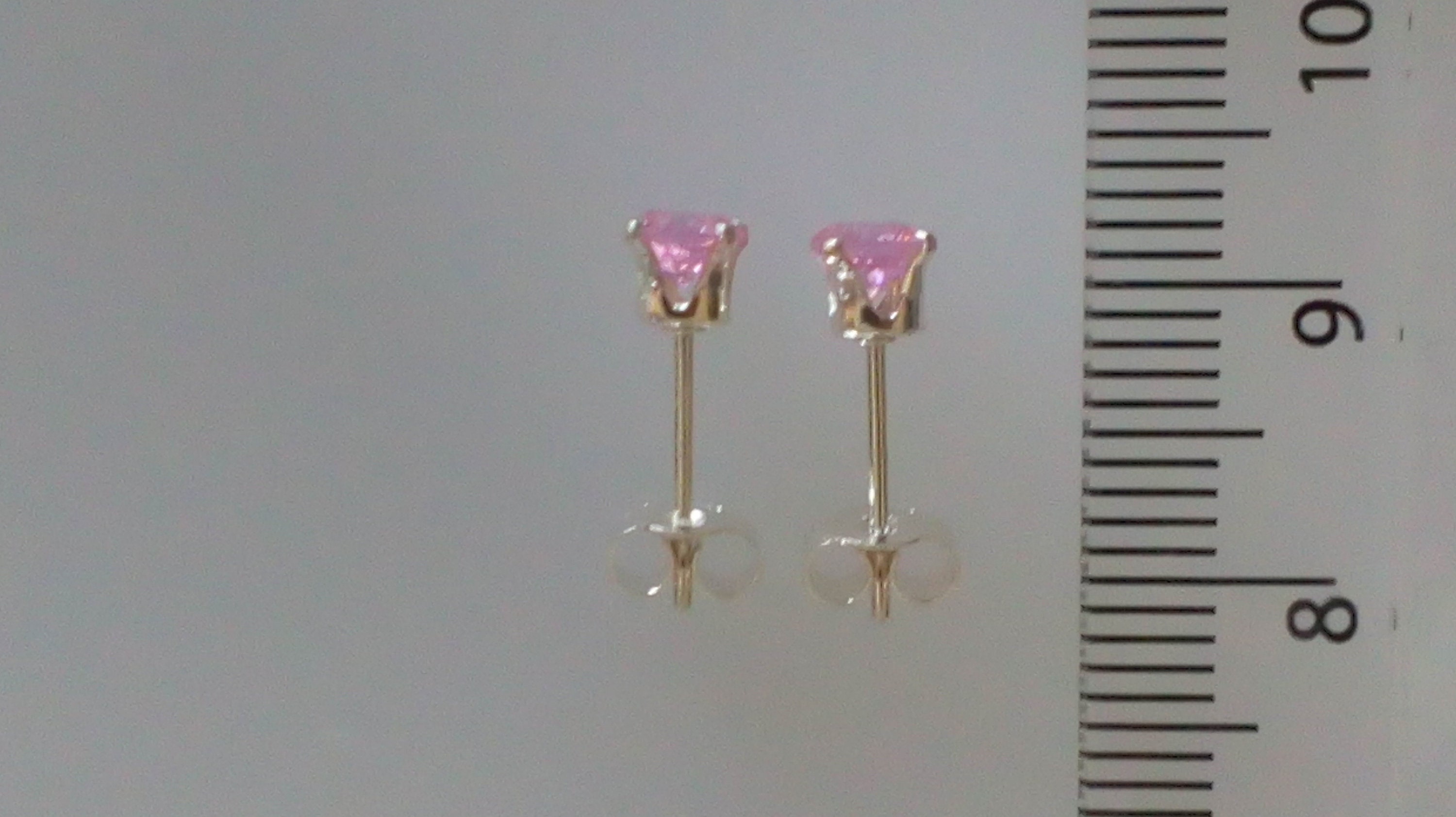 Pink Zirconia Sterling Silver Stud Earrings Pink Stud Etsy UK