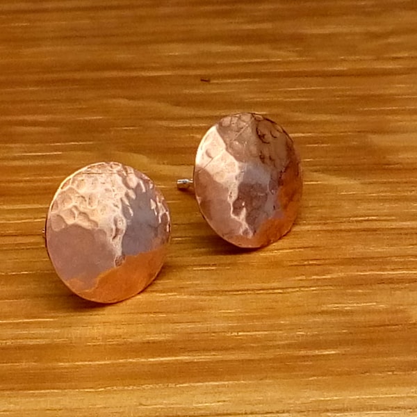 Copper hammered studs, Copper studs, Hammered copper studs