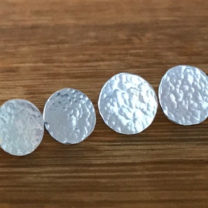 Silver hammered studs, Hammered sterling silver studs, Silver studs, Hammered studs