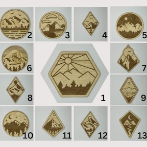 Wooden Stickers, Wood Stickers, Mountain Stickers, Wood Decal