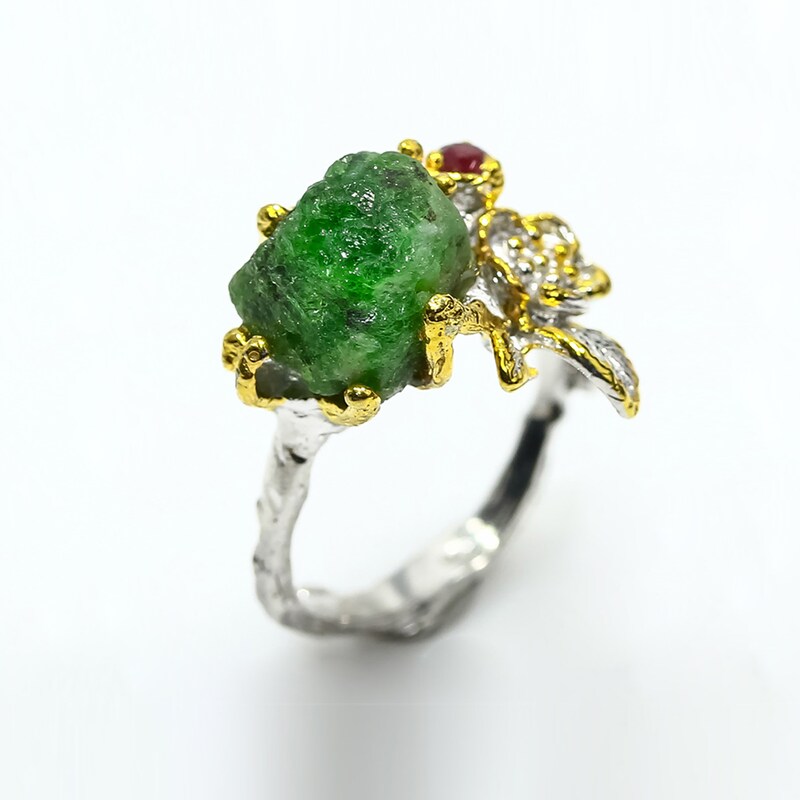 Ramona Ring Raw Emerald