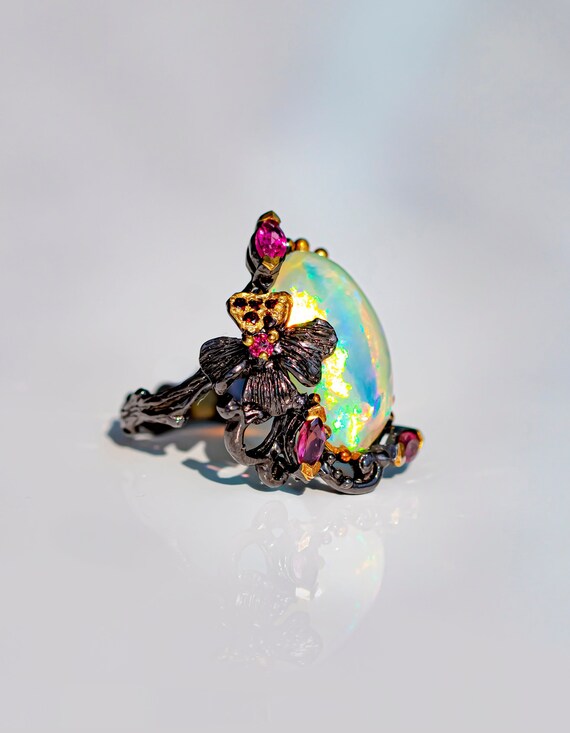 Ethiopian Opal Ring Branch Ring Statement Ring Opal Jewelry Birthday Gift Women Nature Inspired Ring Gift Wife Birthday Gift Etsy Canada