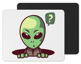 Mouse Pad Curious Alien Student Gift Computer Accessories Home Office Alien Lover Gift Gift For Her Gift For Him