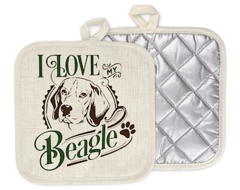 Beagle Water Color Painted style Art Potholder