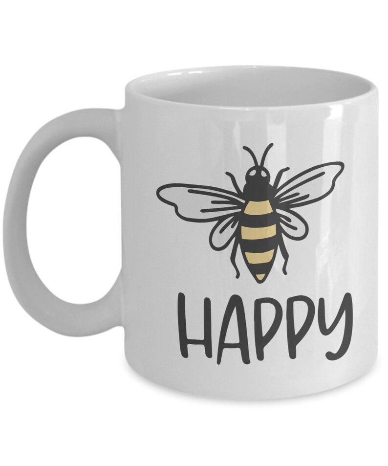 Bee Happy Mug - Etsy