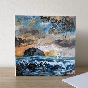 Ailsa Craig Seascape Painting Art Cartões de felicitações