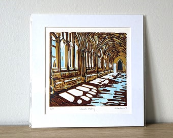 Lacock Abbey Wiltshire Limited Edition Ink Reduction Print Art