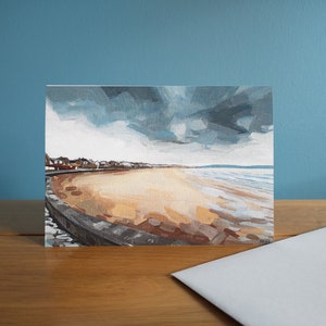 Troon Beach Painting Greetings Card image 2