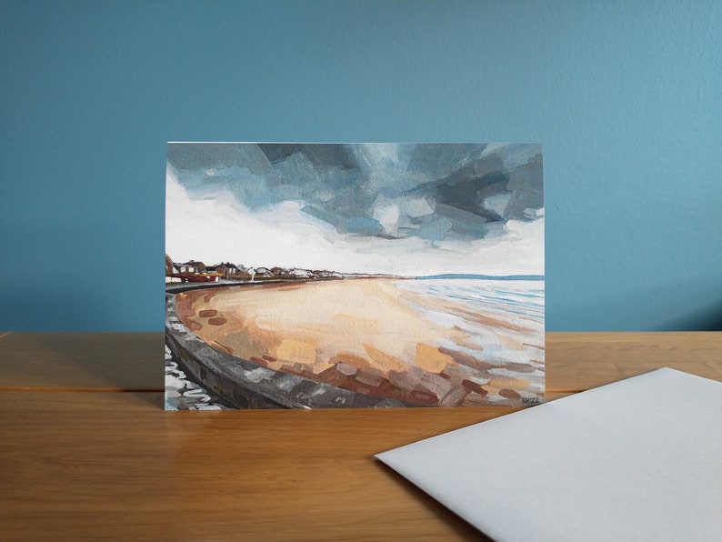 Troon Beach Painting Greetings Card image 2