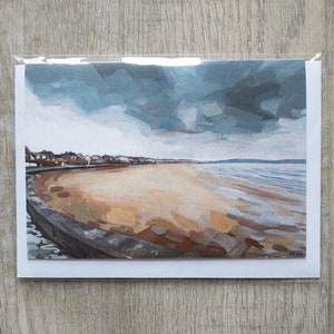 Troon Beach Painting Greetings Card image 3