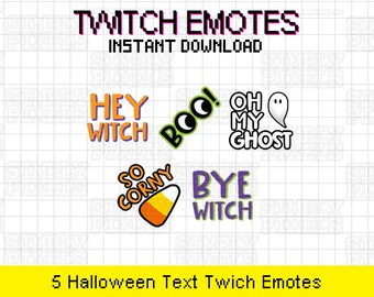 Halloween Text Twitch Emotes, Text Emotes, Spooky Emotes, Streamer Emotes, Live Streamer, Twitch Halloween, Witch Emotes, oh my ghost