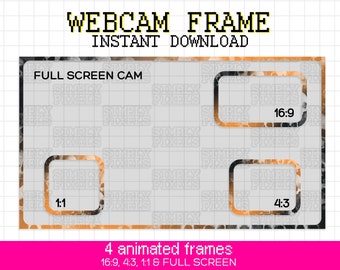 Animated Skull Gradient Webcam Border, Animata webcam overlay, Halloween webcam, Halloween stream, Spooky stream, Twitch Live streamer