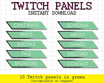 Grüne Twitch Banner, Profil-Banner, farbige Twitch-Titel, Abschnitt Header, Twitch-Stream, Streaming-Info, Twitch-Banner-Set, Info-Titel