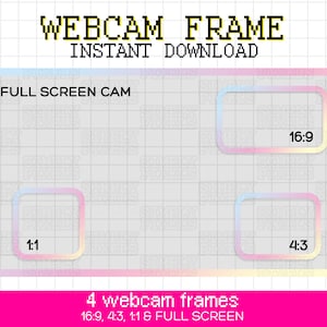 Pastell Farbverlauf Webcam Overlay, Webcam Bordüre, Live Streamer, Streaming Overlays, Twitch Cam Overlay, Pastell Streamer, Kawaii Streaming