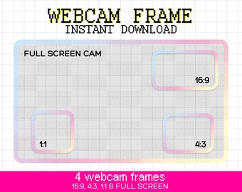 Pastel Gradient Webcam Overlay, Bordo webcam, Live streamer, Streaming overlay, Twitch cam overlay, Pastel streamer, Kawaii streaming