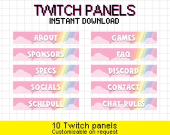 Regenbogen Twitch Panels, Niedliches Twitch Thema, Profil Banner, Twitch Banner, Rainbow Twitch Grafik, Twitch Abschnitt Header, Twitch Info