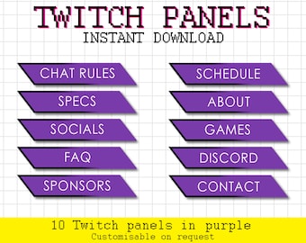 Lila Twitch Banner, Profil-Banner, farbige zuckende Titel, Abschnitt Header, Twitch-Stream, Streaming-Info, Twitch-Banner-Set