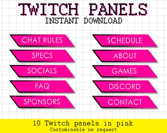 Rosa Twitch Banner, Profil-Banner, farbige twitch Titel, Abschnitt Header, Twitch Stream, Streaming-Info, Twitch Banner-Set, Info-Titel