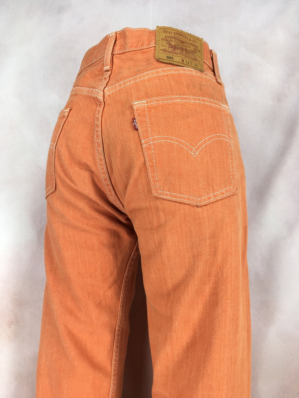 Levis 501 Waist 31 inch Vintage Levi's Orange Jeans Made | Etsy