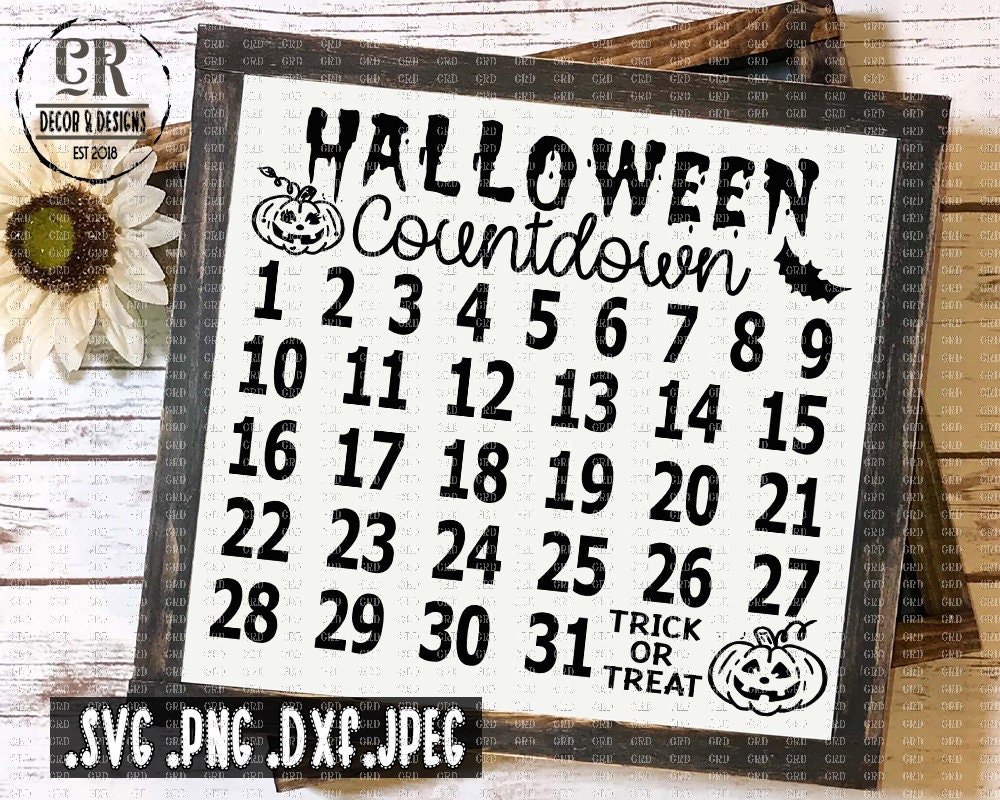 Halloween Countdown Svg Png Dxf JpegHalloween svgSpooky  Etsy