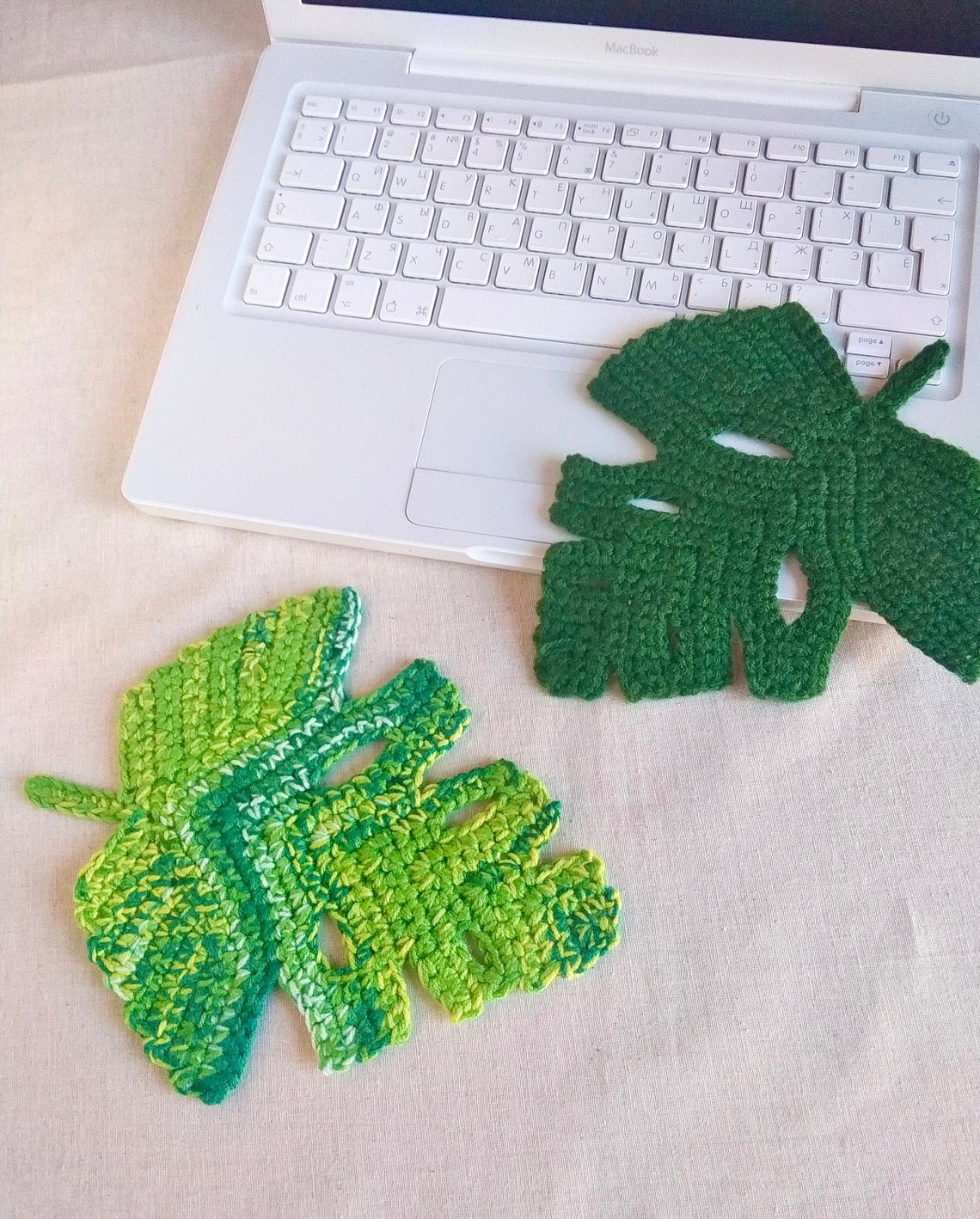 Crochet coaster pattern monstera leaf pattern PDF crochet Etsy