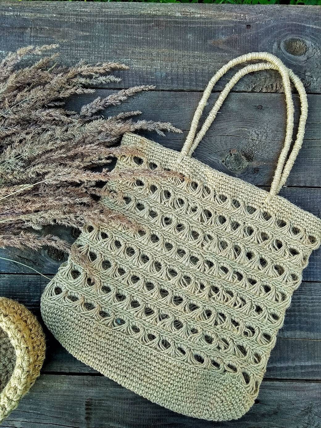 Crochet Bag PatternJute Crochet PatternJute String Bag Jute Etsy