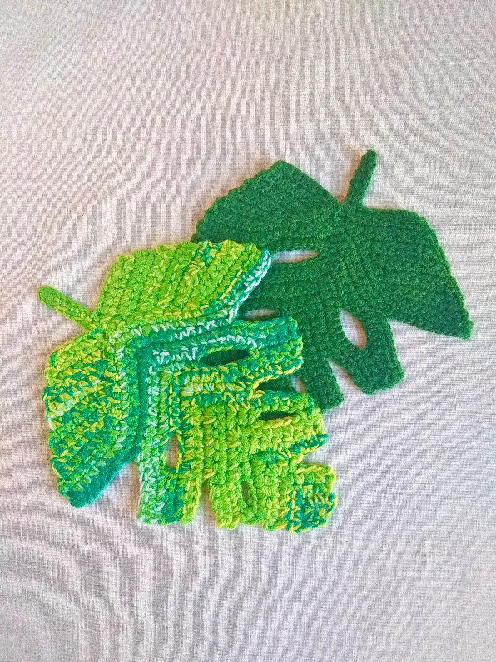 Crochet coaster pattern monstera leaf pattern PDF crochet Etsy