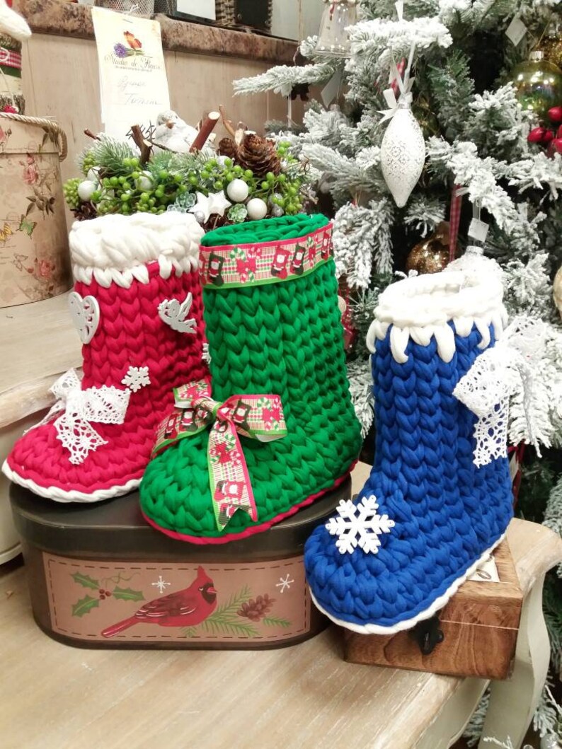 Christmas boot gift Santa boot Basket Christmas eve box Etsy