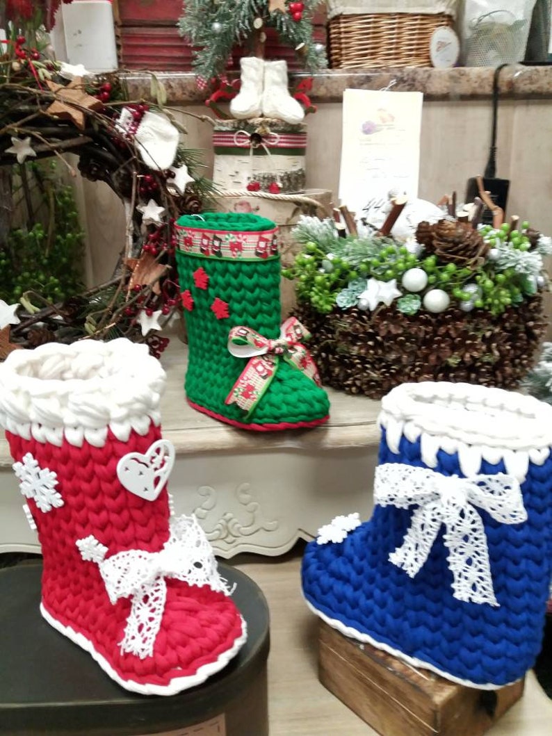 Christmas boot gift Santa boot Basket Christmas eve box Etsy