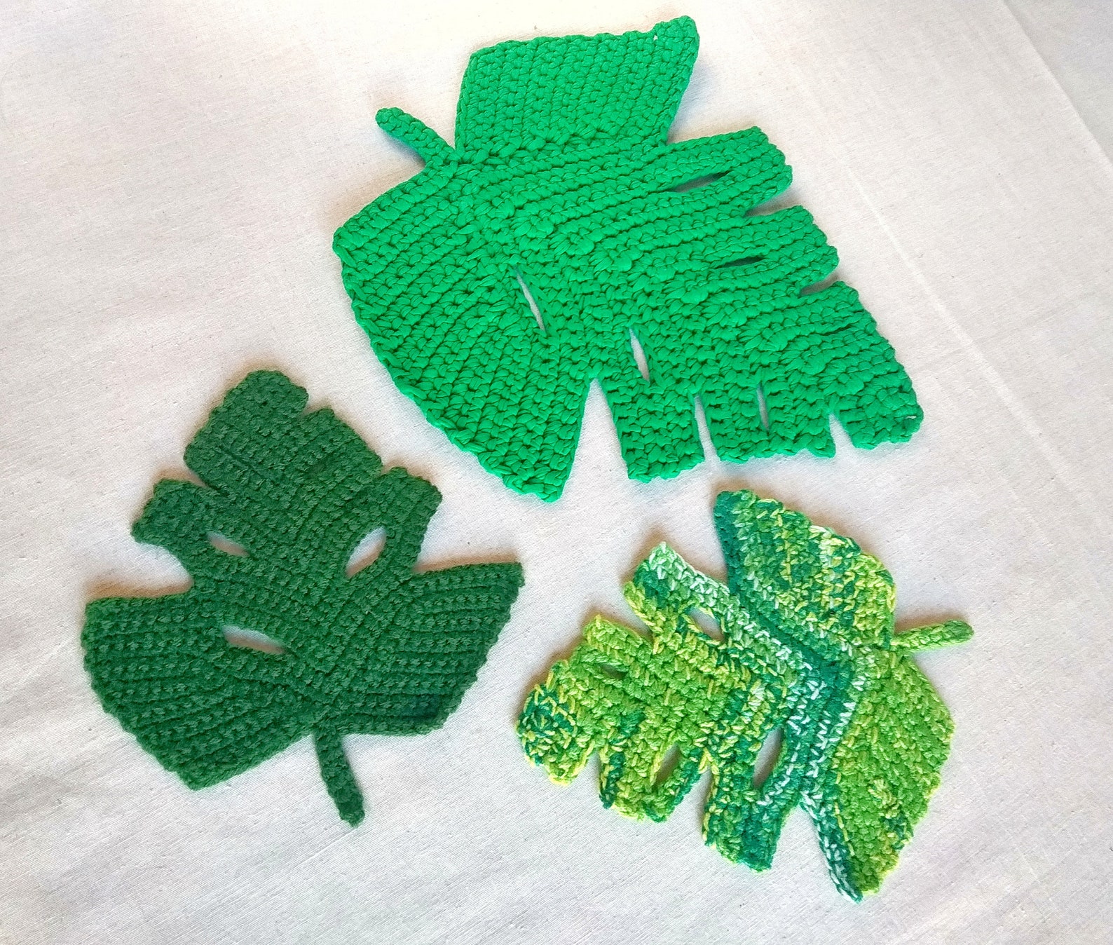 Crochet coaster pattern monstera leaf pattern PDF crochet Etsy