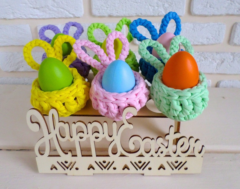 Mini Easter Bunny Basket Crochet Pattern Easter Rabbit Etsy