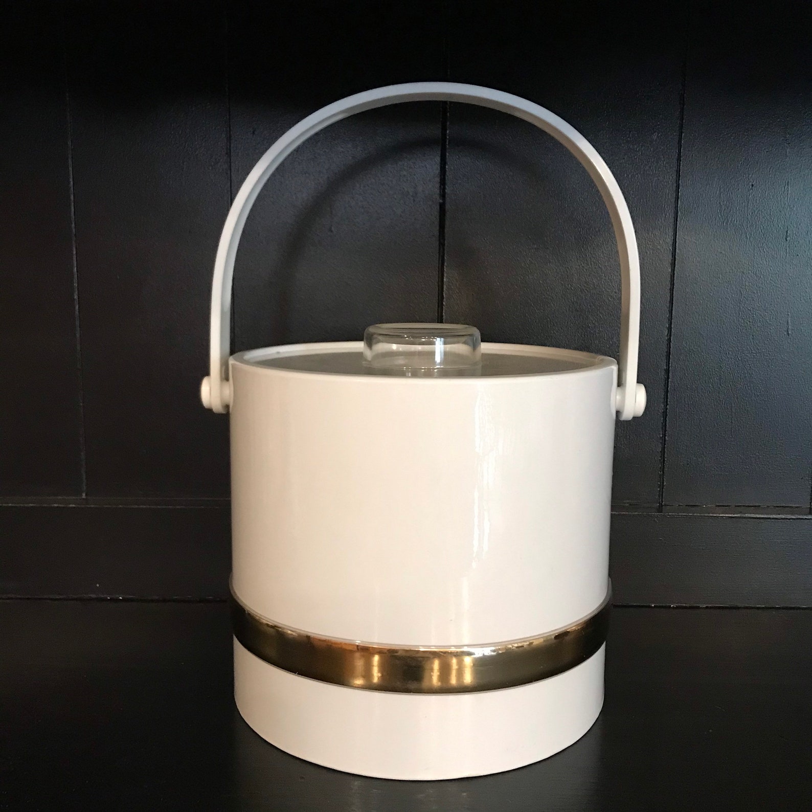 Midcentury Ice Bucket/ Vintage Drulane Ice Bucket/ White and Etsy
