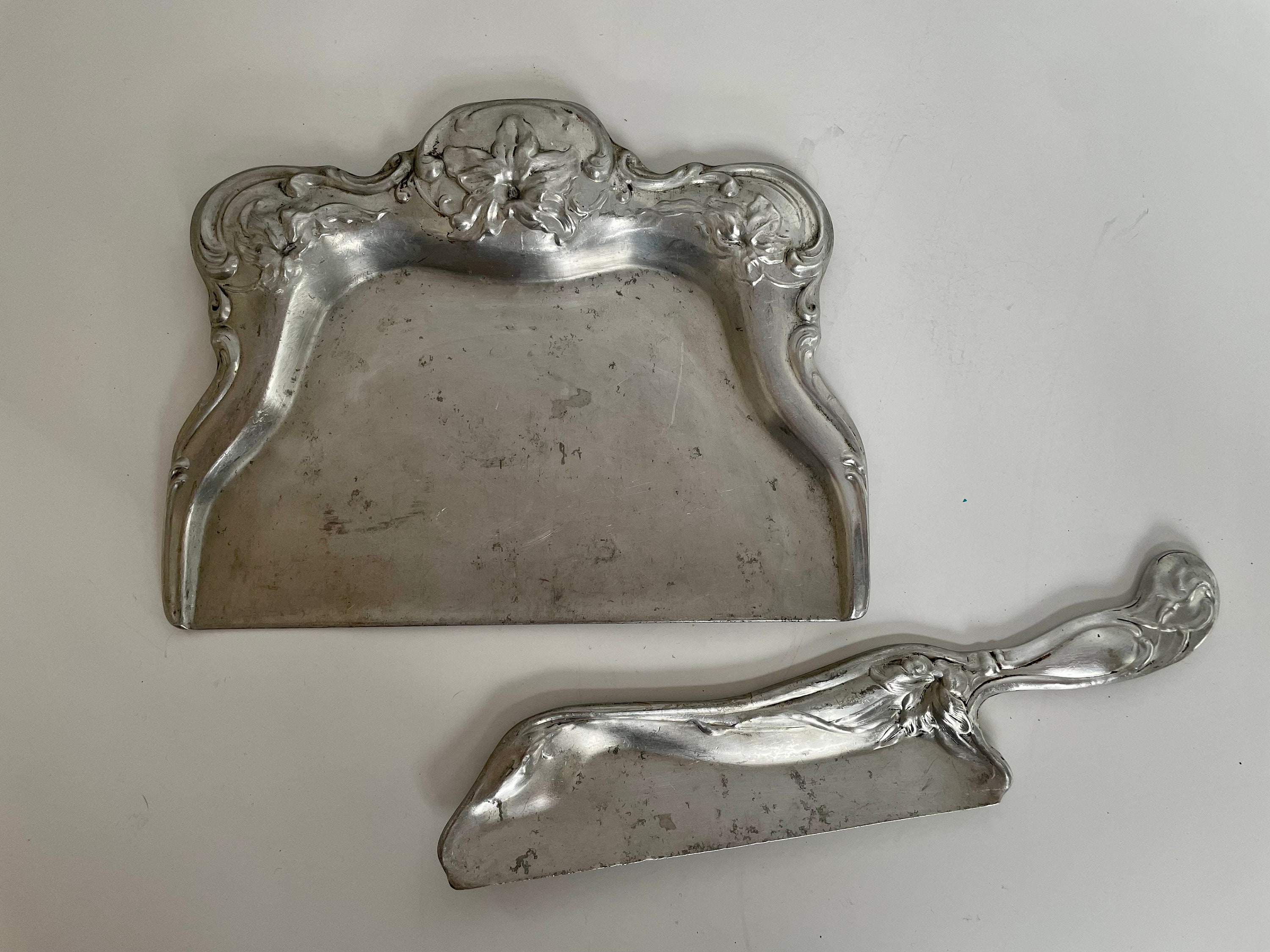 Oneida Silver Table Crumb Catcher Tray, Small Formal Dining Scroll Handle  Butlers Tray, Vintage Old Hollywood Glam 