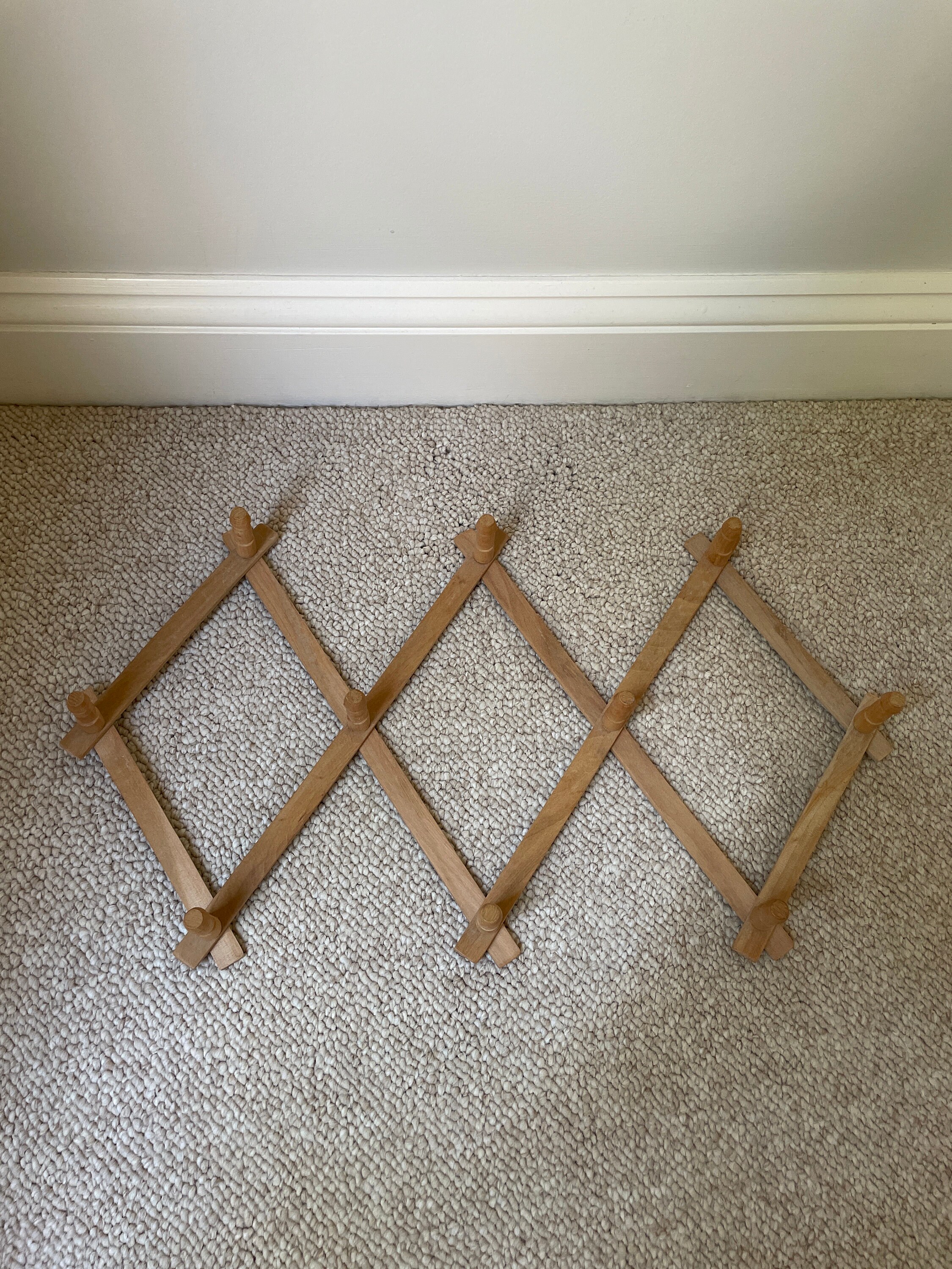 Vintage Wooden Expandable Accordion Wall Rack Hat Rack Coffee Etsy