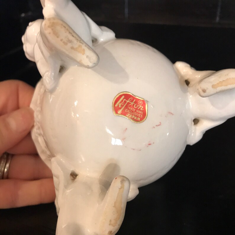 Vintage Lefton Renaissance Kneeling Cherubs Angels and Grapevines Planter Lefton Candy Dish Valentine\u2019s Day Gift Lefton